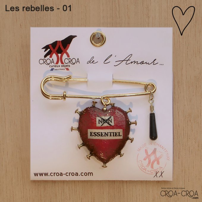 Broche coeur "Les rebelles"