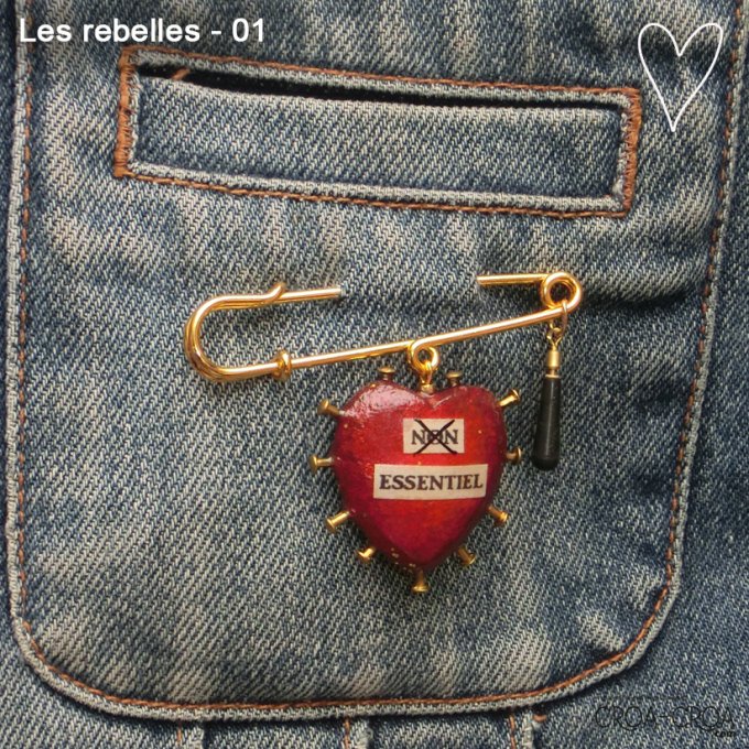 Broche coeur "Les rebelles"