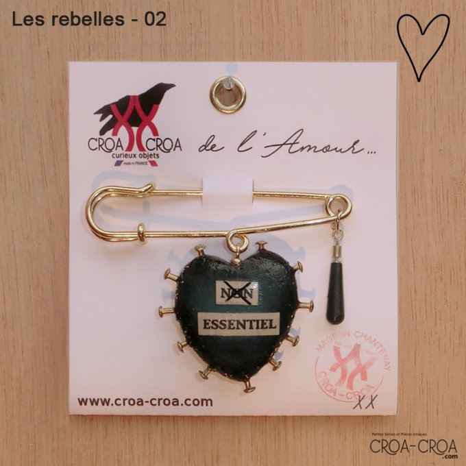 Broche coeur "Les rebelles"